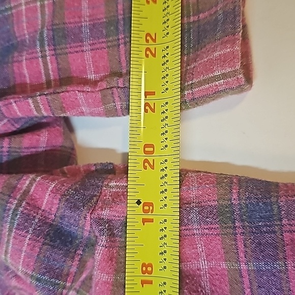 LL Bean Pink Plaid flannel Button Down Shirt Size S long sleeve - Picture 4 of 9
